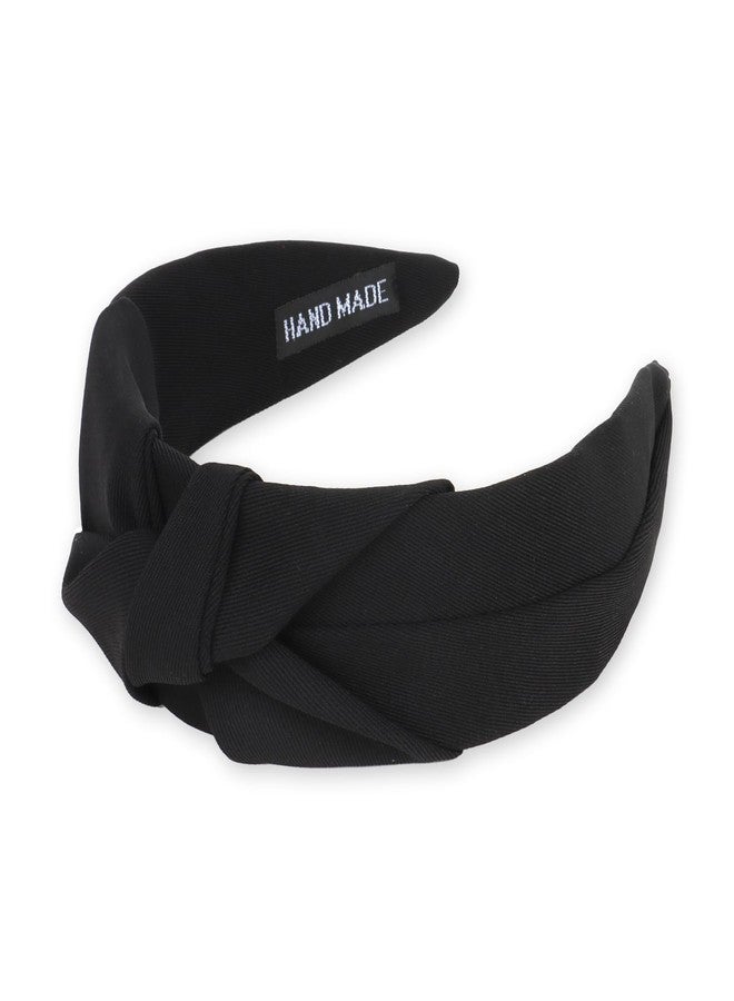 Amariver Black Headband Knotted Wide Headband for Women Top Knot Hair Band Non-slip Head Band Soft Fashion Hair Accessories for Women Girls - Image 1